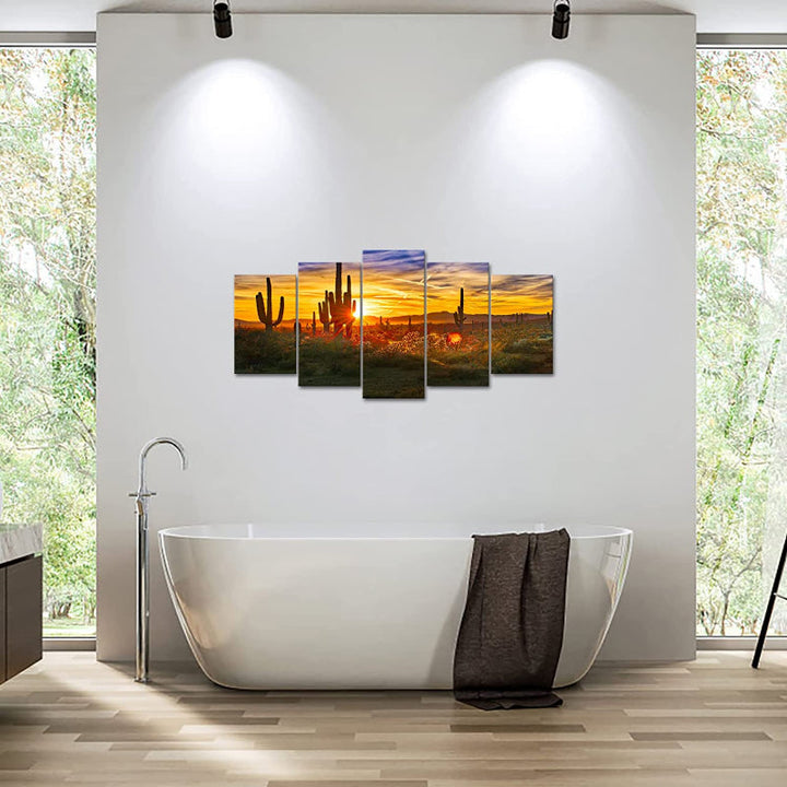 Set Of 5 Desert Sunset Wall Art Painting | Bowlift