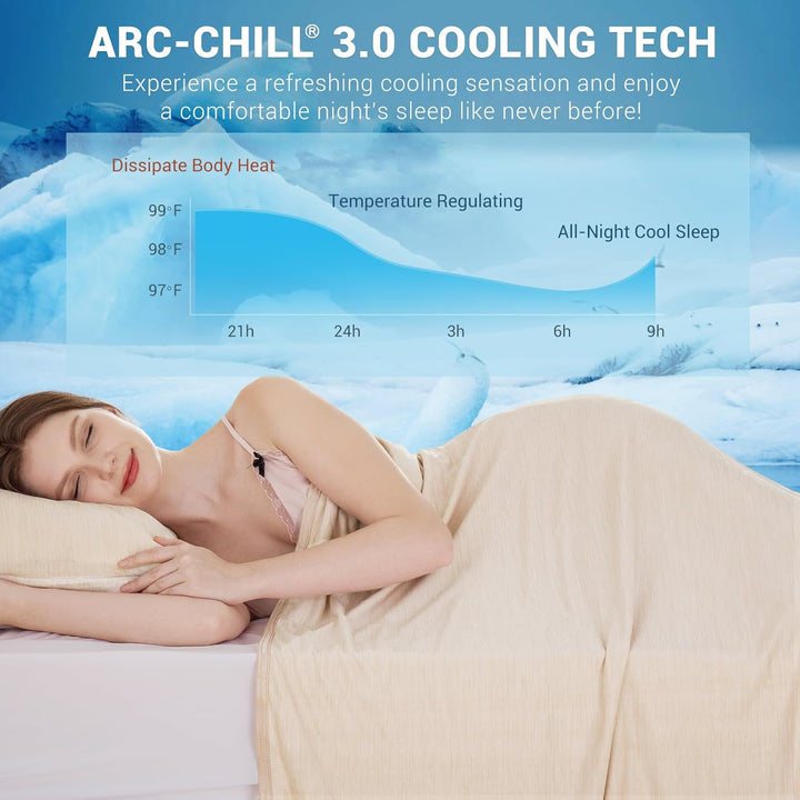 Light Brown Cooling Blanket –  3.0, Q-Max>0.5, Multi-Size Options | Bowlift