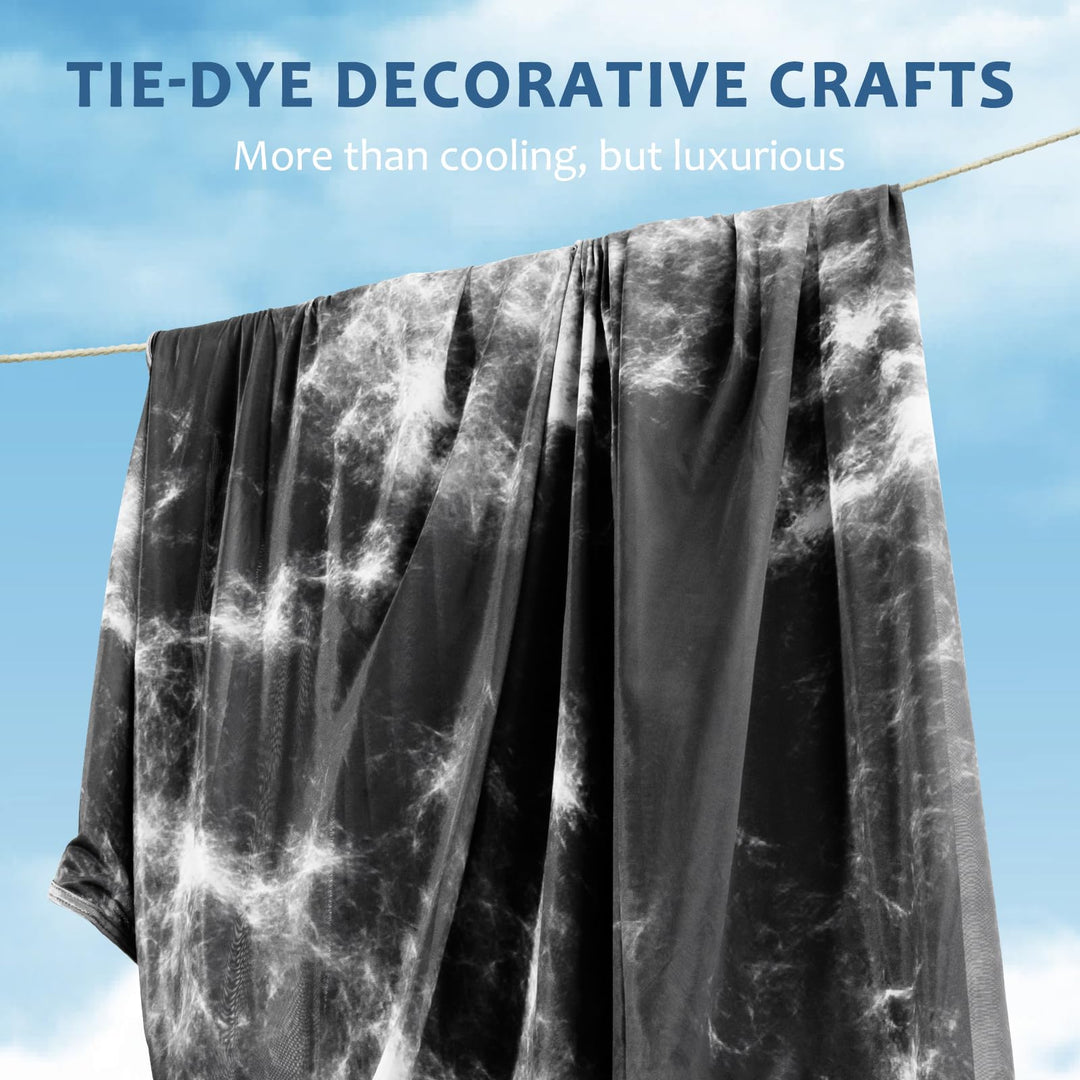 Tie Dye Cooling Blanket – Q-Max 0.5+ Double-Layer Dual-Sided Cool Touch Blanket for Comfortable Summer Nights-Grey | Bowlift