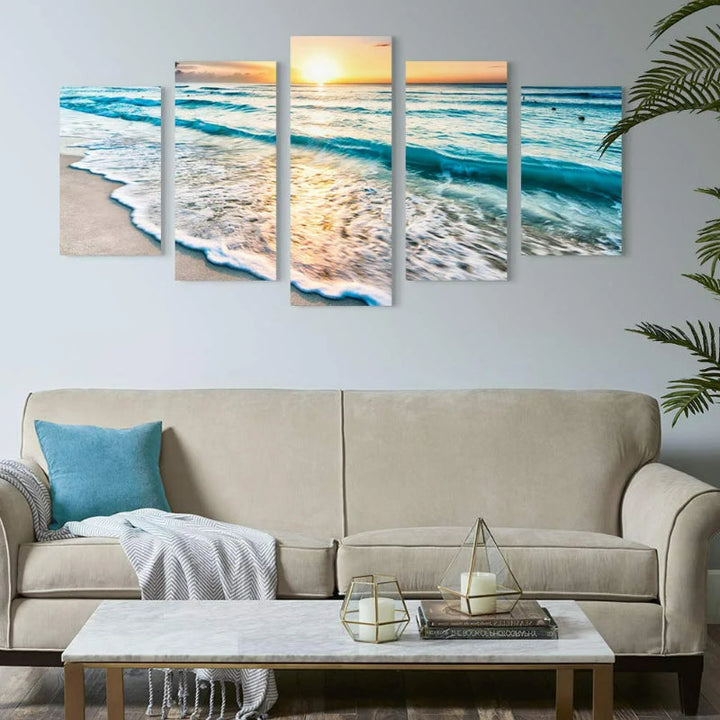 Set Of 5 Seascape Beach View Decorative Canvas | Bowlift