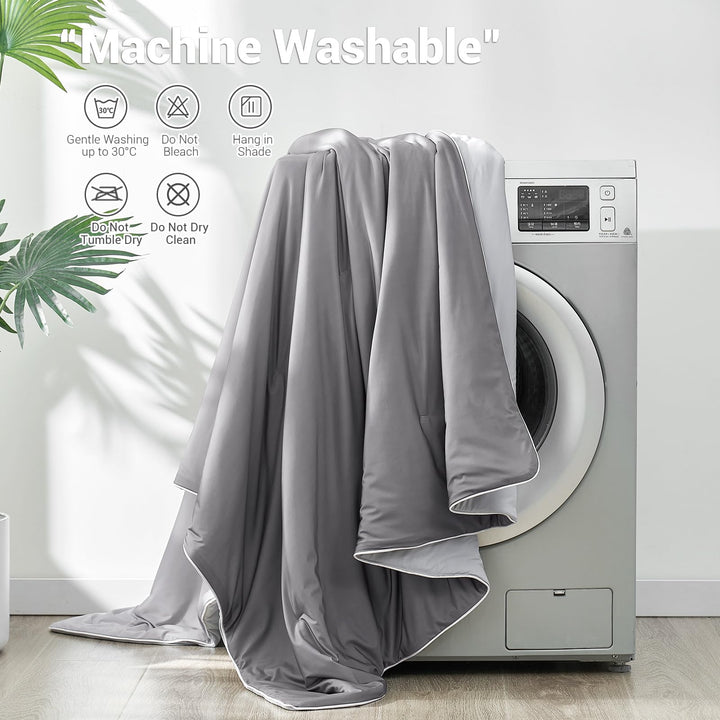 Cooling Comforter Q-Max > 0.5, Breathable & Soft, Gradient Gray | Bowlift