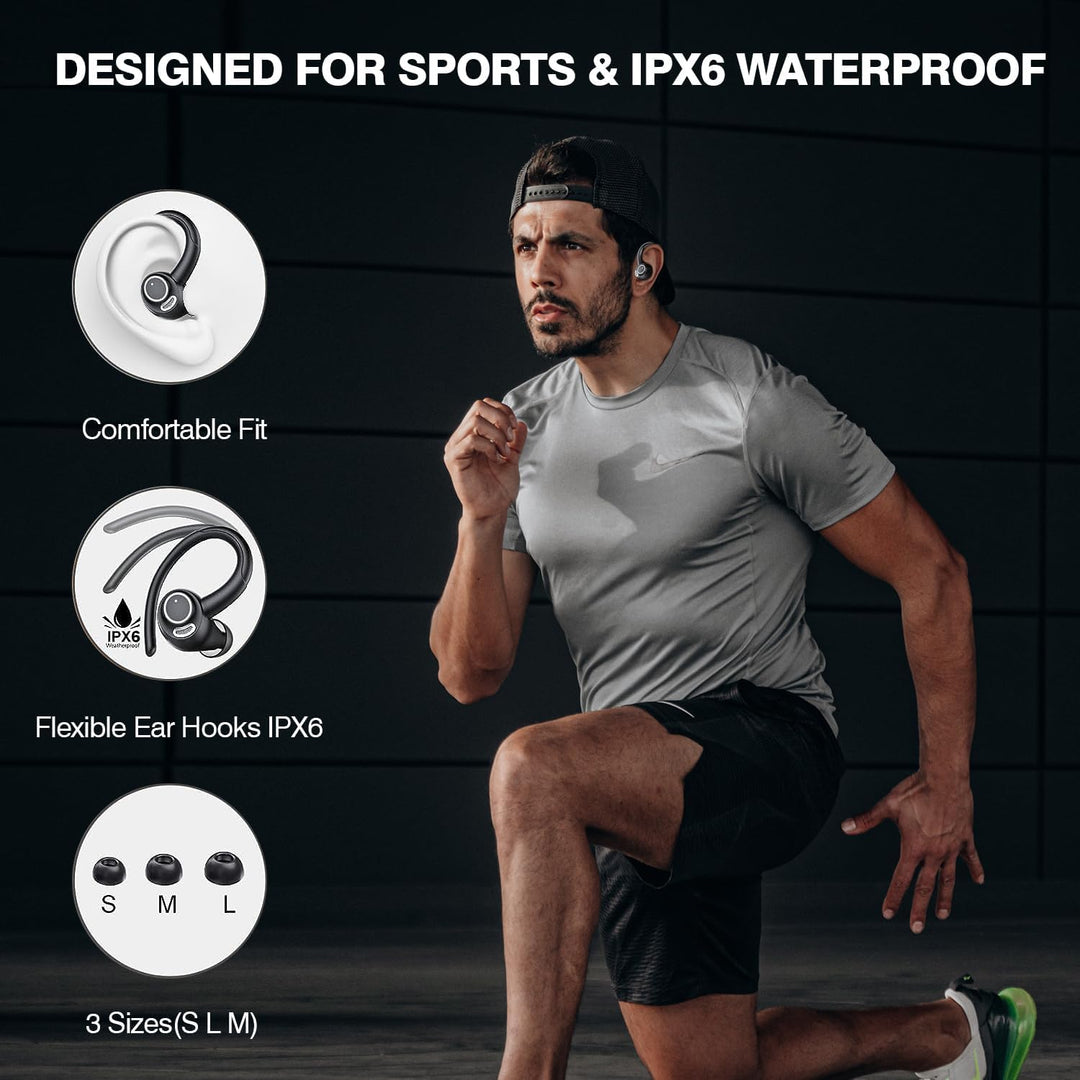 BowLift | Wireless Bluetooth 5.3 Sport Earbuds with Noise Reduction and 48H Playback – Zeyora