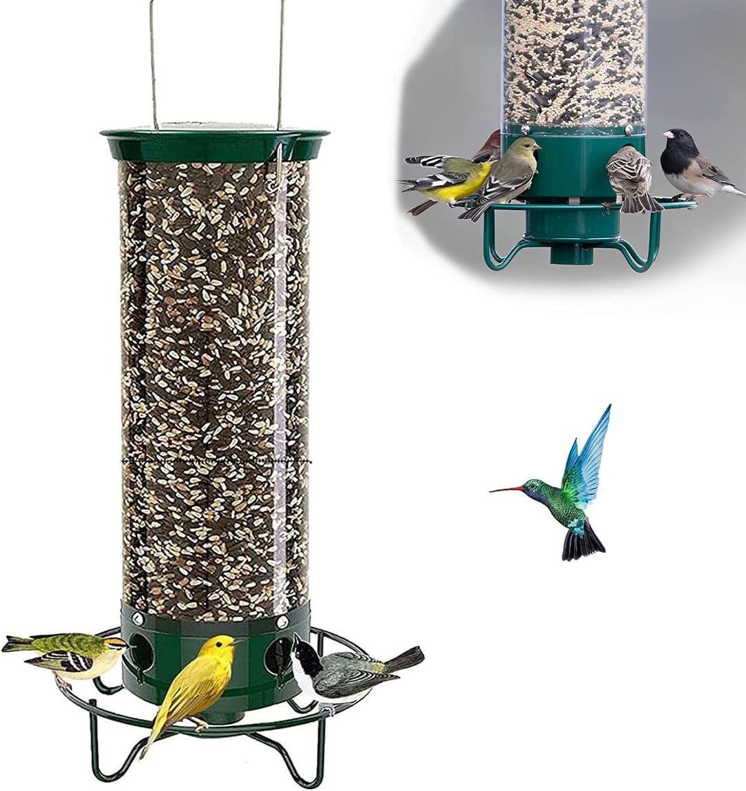 BowLift | Squirrel-Proof Bird Feeder | Spinning Tube Feeder with 4 Ports & 5 lb Seed Capacity