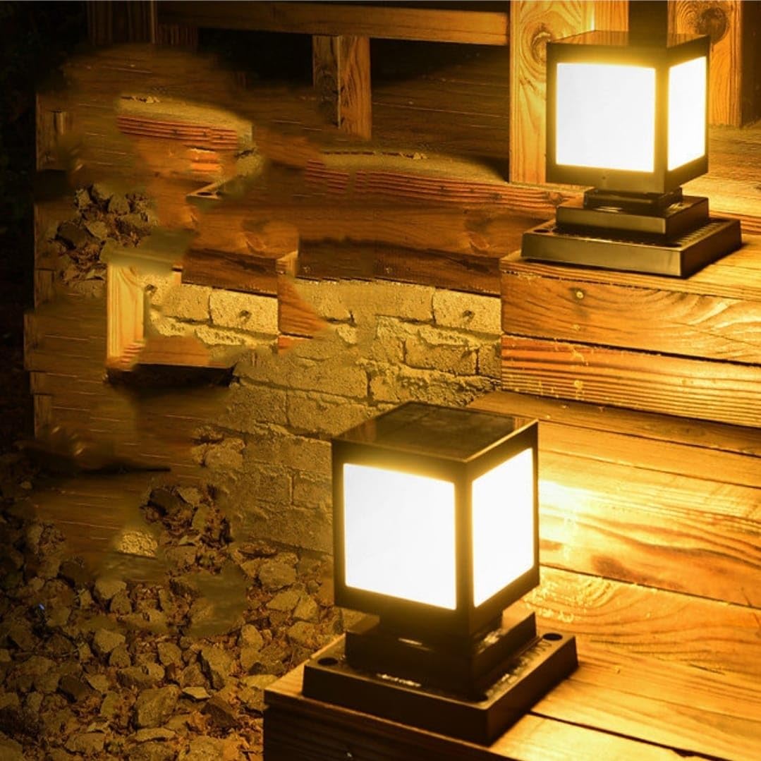 BowLift | Solar LED garden lantern in square design – decorative outdoor lighting for paths and terrace