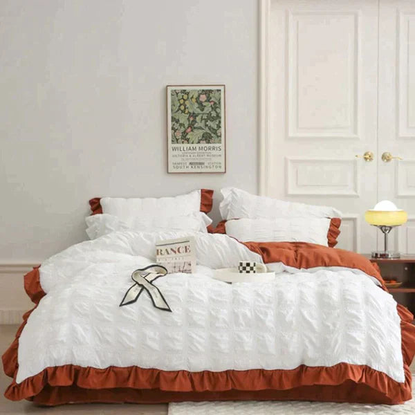 Icy Seersucker Summer Cool Quilt Lace 4-piece Set | Bowlift