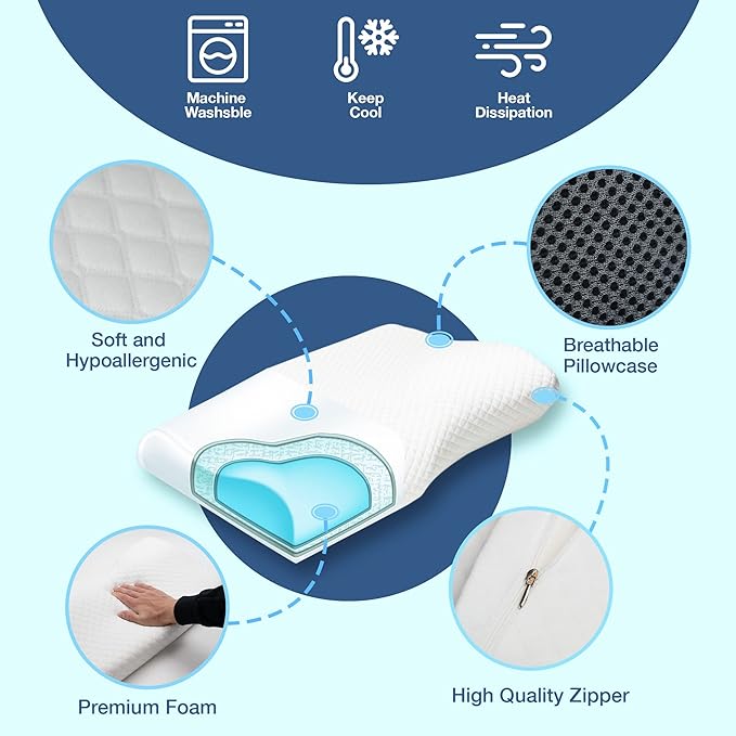 Anti-Snore Pillow | Reduce Snoring and Improve Your Sleep Comfort for a Peaceful Night | Bowlift