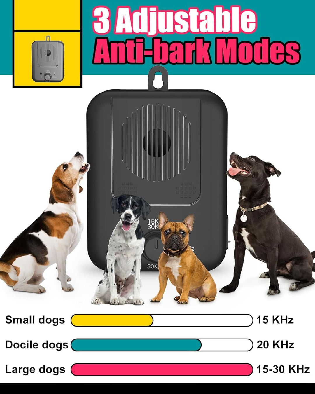 BowLift | Rechargeable Ultrasonic Anti Barking Device with 50ft Range – Calvero