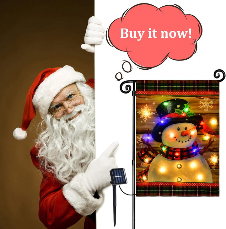 BowLift | Illuminated Snowman Garden Flag - FrostyFlag