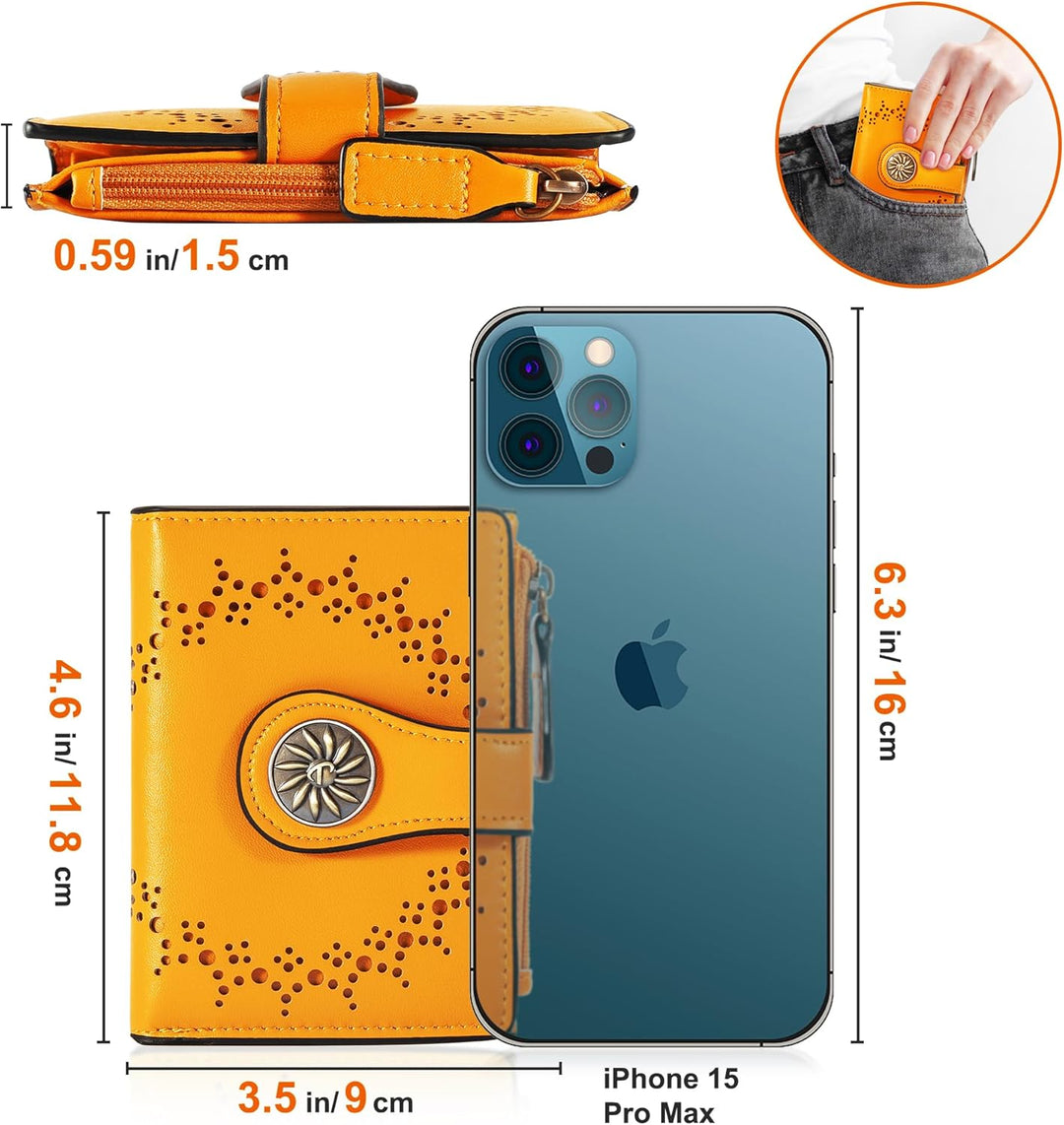 Elegant RFID Women's Wallet with Zipper Bowlift