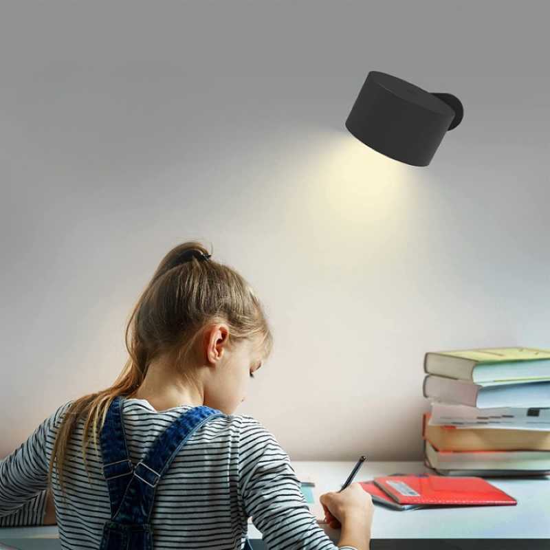 BowLift | LED Wall Lights, Wall-mounted Lamps with Rechargeable Battery, 3 Color Temperatures & 3 Brightness Levels, 360° Rotatable Magnetic Ball, Wireless Wall Lights for Study, Reading, Nightstand