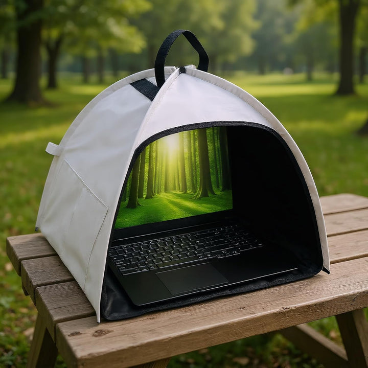 BowLift | Laptop Sun Shade – Foldable Anti-Glare Privacy Tent for 13–16" Devices – Travory