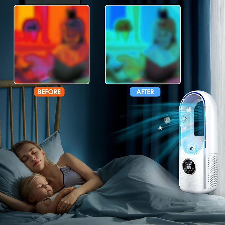 Bladeless Portable Air Conditioner | Ultra-Quiet, Ergonomic Design & Ideal for Home and Office Use | Bowlift