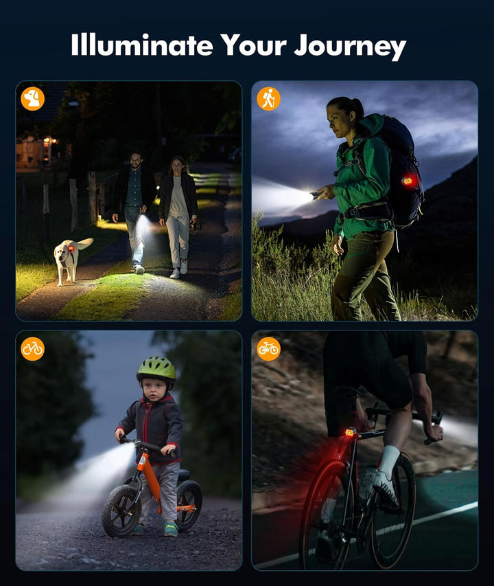 BowLift | Rechargeable Bike Light Set with 3+6 Modes & Side Lighting – RoadBeam