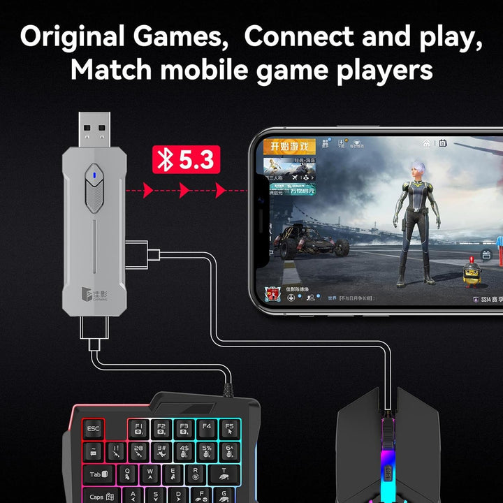 BowLift | RGB Gaming Keyboard and Mouse Combo – Ergonomic Controller Adapter Set – Zyvorn