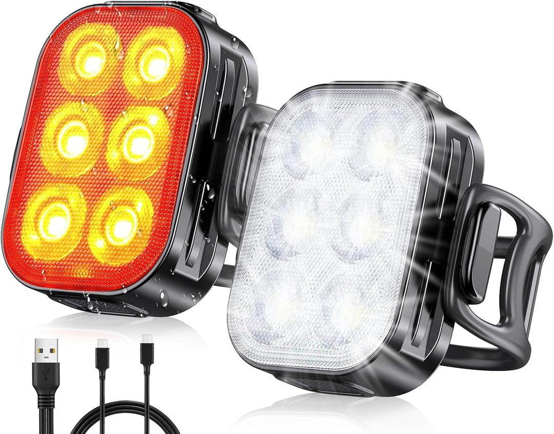 BowLift | Ultra Slim USB Rechargeable Bike Light Set with 4+6 Modes – SlimBeam