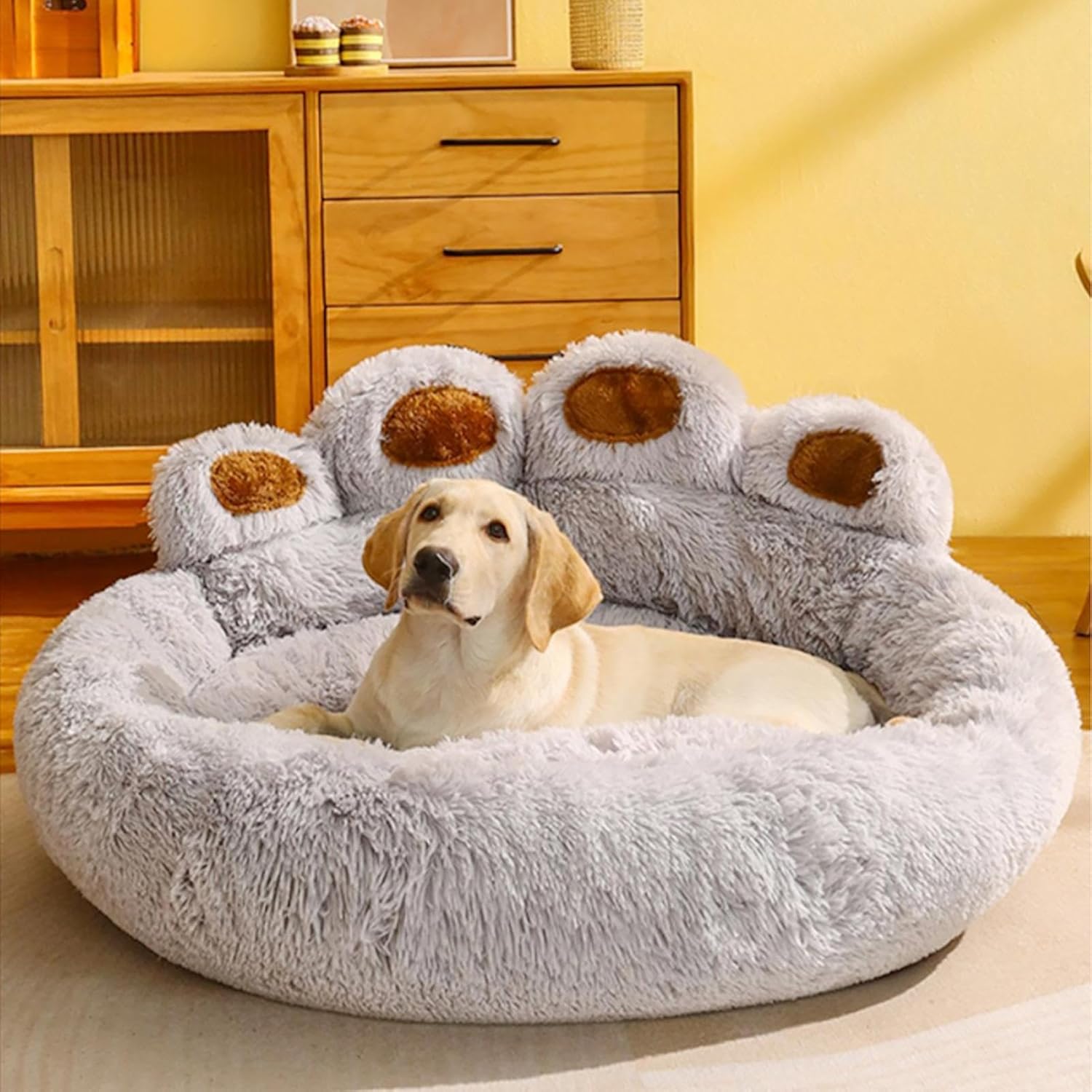 PawCuddle • Plush Paw-Shaped Dog Bed