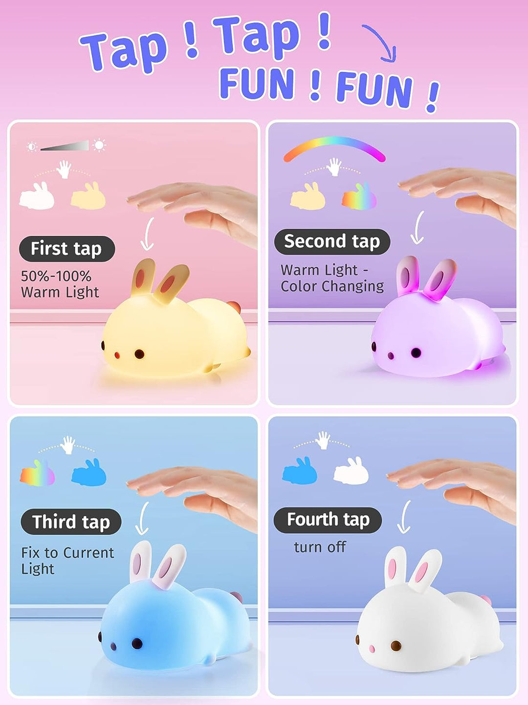 BowLift | RabbitDream Nightlight Magical Rabbit with Color Changing LED Light
