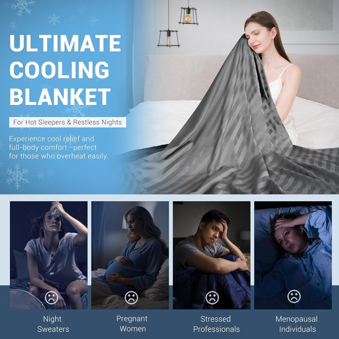 Cooling Fabric Q-max>0.5 Double-Sided Summer Blanket  of Dark Grey | Bowlift