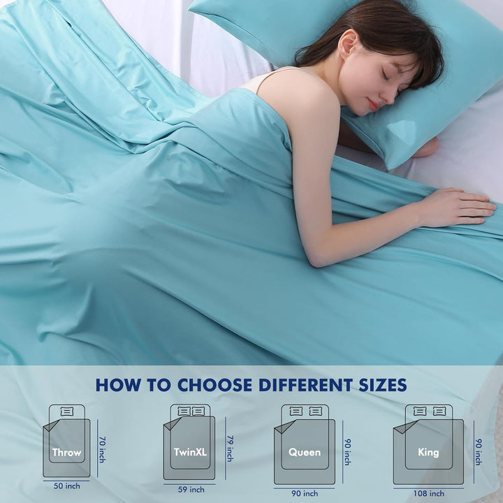 Blue Cooling Blanket –Silver Ion Freshness,  3.0, Lightweight for Hot Sleepers | Bowlift