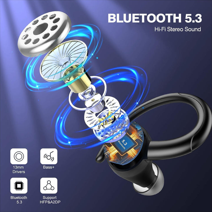 BowLift | Wireless Bluetooth 5.3 Sport Earbuds with Noise Reduction and 48H Playback – Zeyora
