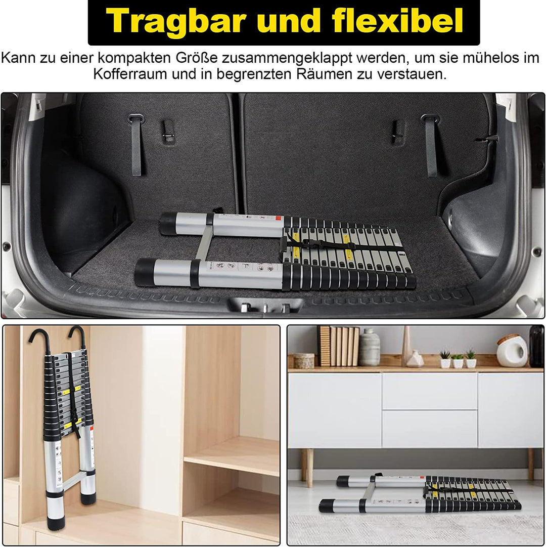 Telescopic ladder with 2 detachable hooks | Bowlift