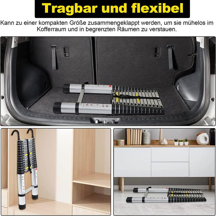 Telescopic ladder with 2 detachable hooks | Bowlift