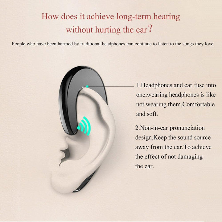 BowLift | Wireless Tiny Bluetooth Ear Hook Headphones - Noise Cancelling & Open Ear Design