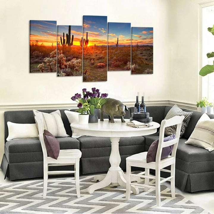 Set Of 5 Natural Desert Landscape Canvas | Bowlift