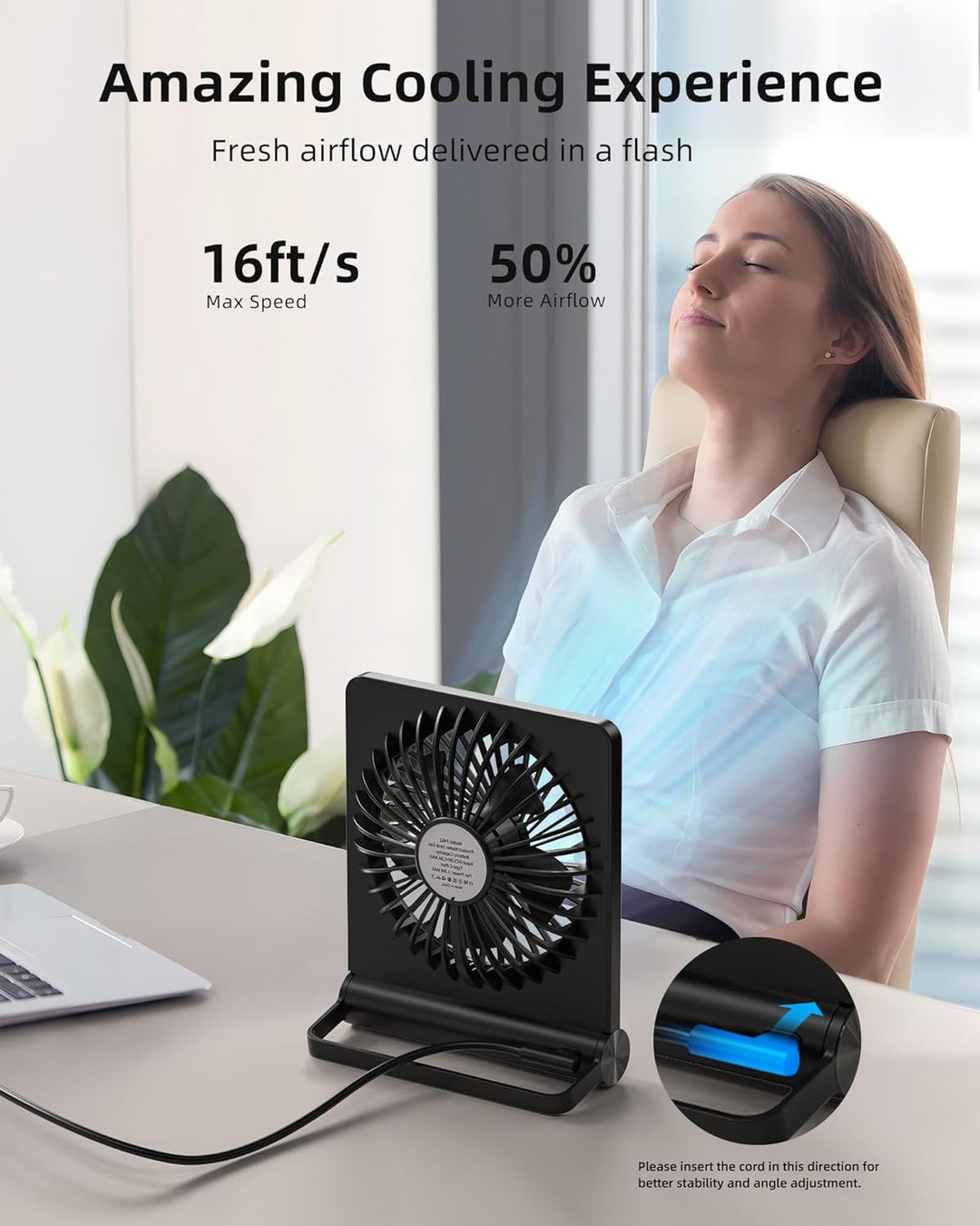 BowLift | Stronger Wind Ultra Quiet Small Table Fan
