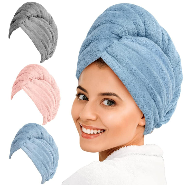 BowLift | Microfiber Hair Towel Set | 3 Pack for Quick Drying