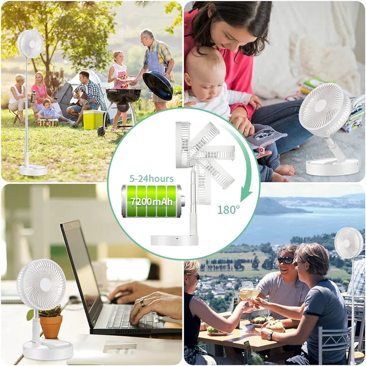 Portable Rechargeable Foldable Desk Fan | Bowlift
