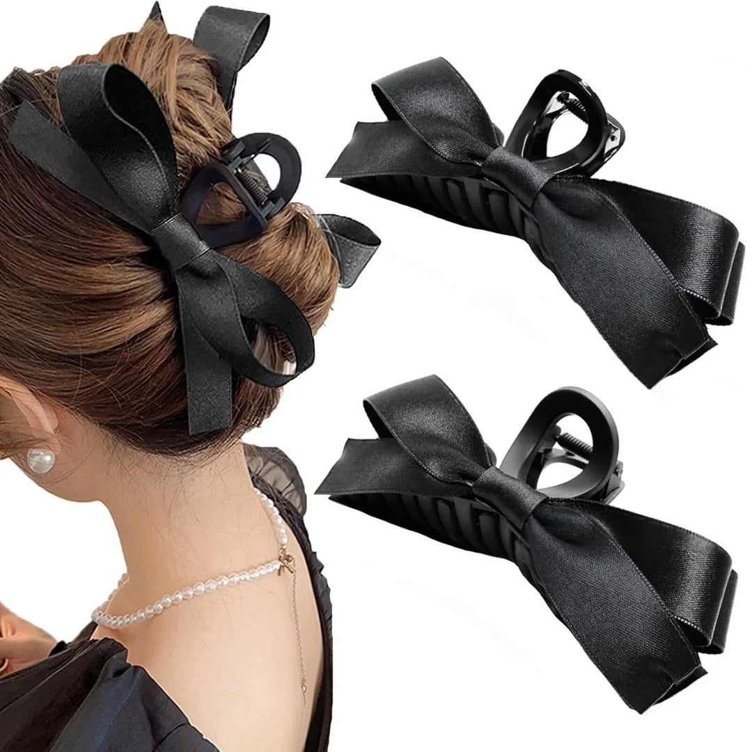 BowLift | Large Hair Clips with Satin Bows