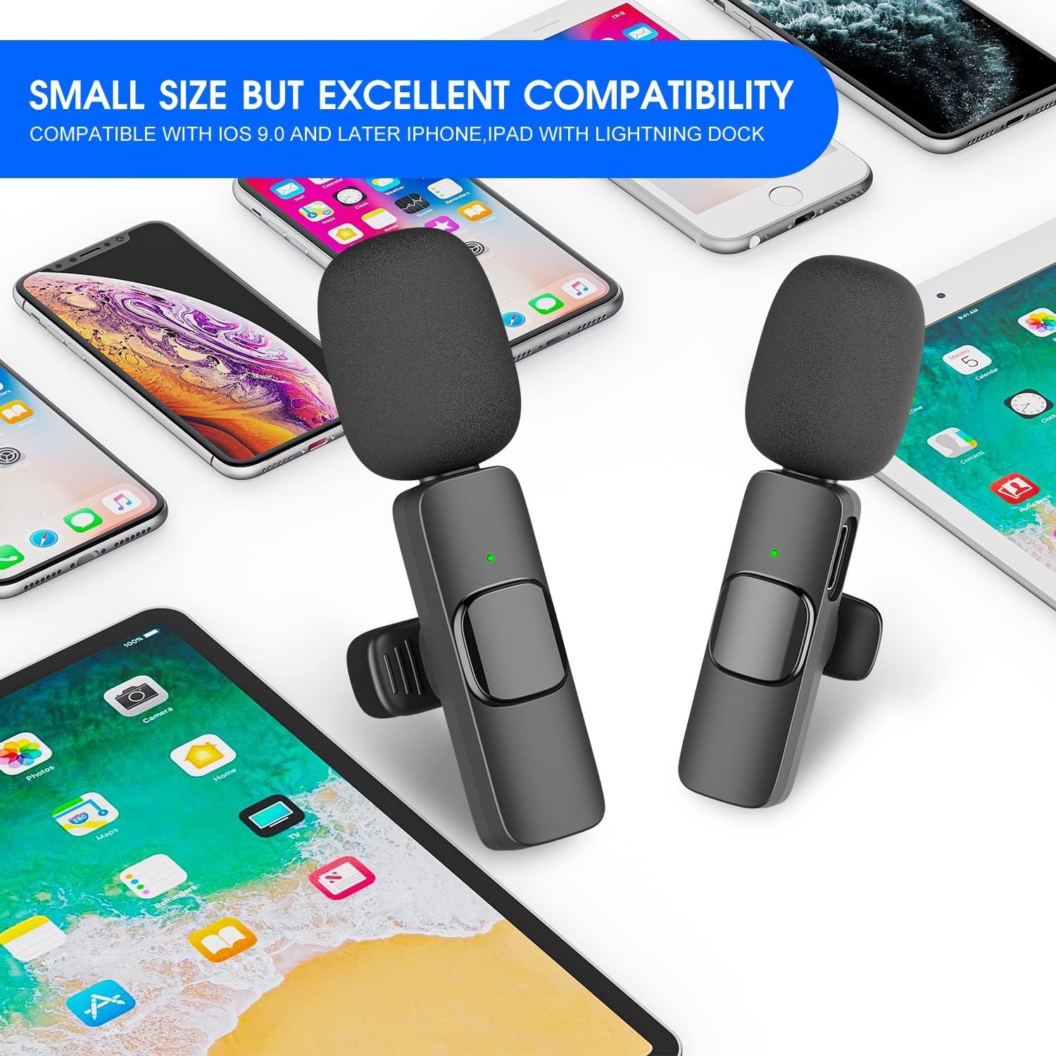 BowLift | 2-Pack wireless microphone for iPhone iPad