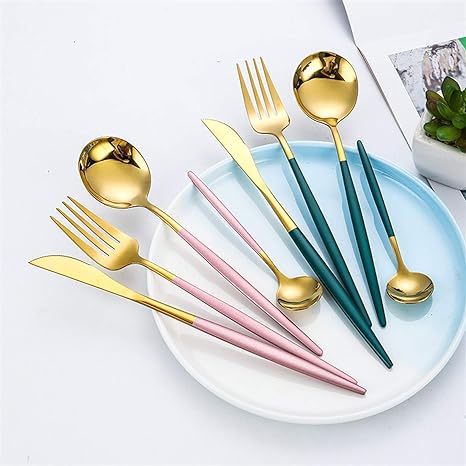 BowLift | Luxury 24-Piece Gold-Silver Cutlery Set for Stylish Table Setting