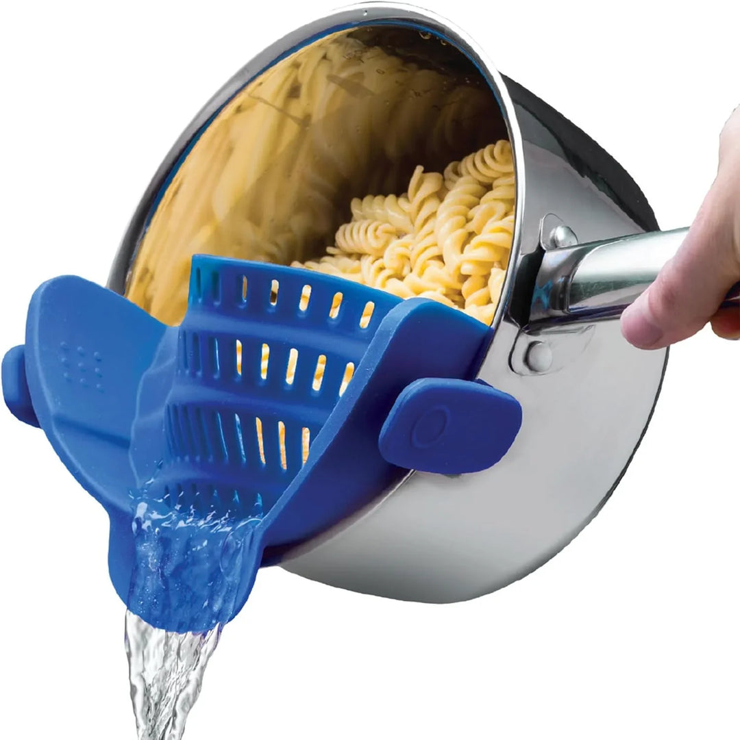 BowLift | Silicone sieve with clip – Heat-resistant draining container for food