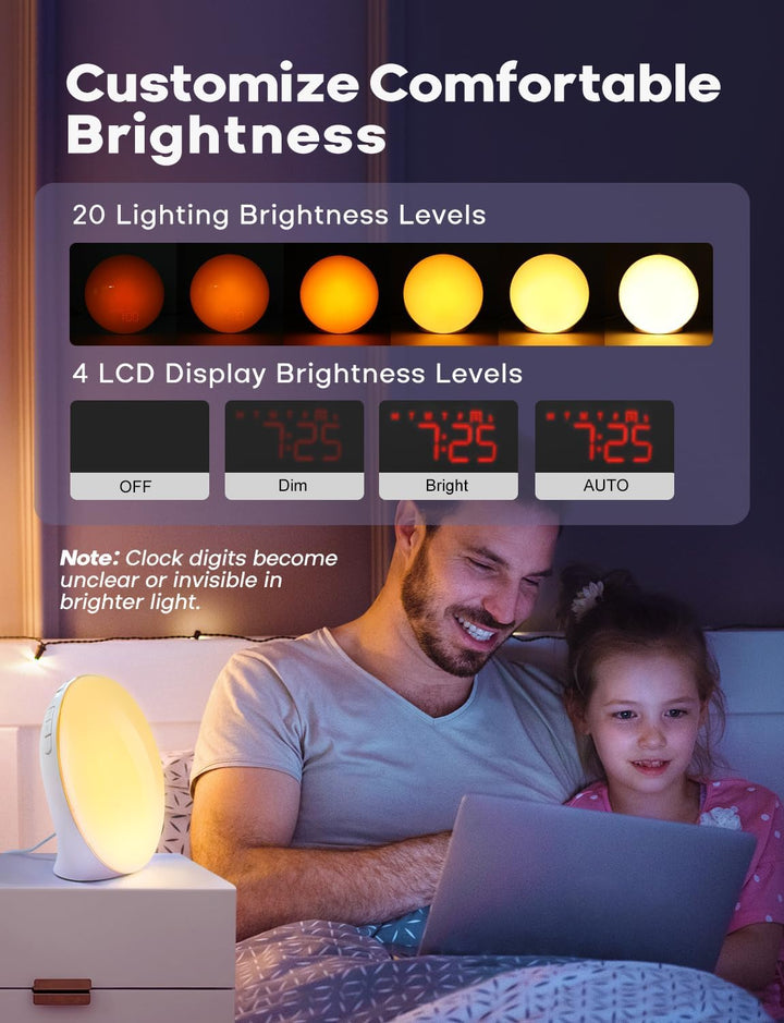 BowLift | GlowRise Natural Wake-Up Light Alarm Clock with Sunrise & Sunset Simulation