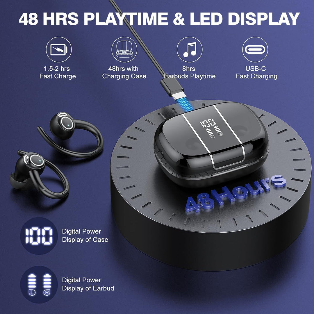 BowLift | Wireless Bluetooth 5.3 Sport Earbuds with Noise Reduction and 48H Playback – Zeyora