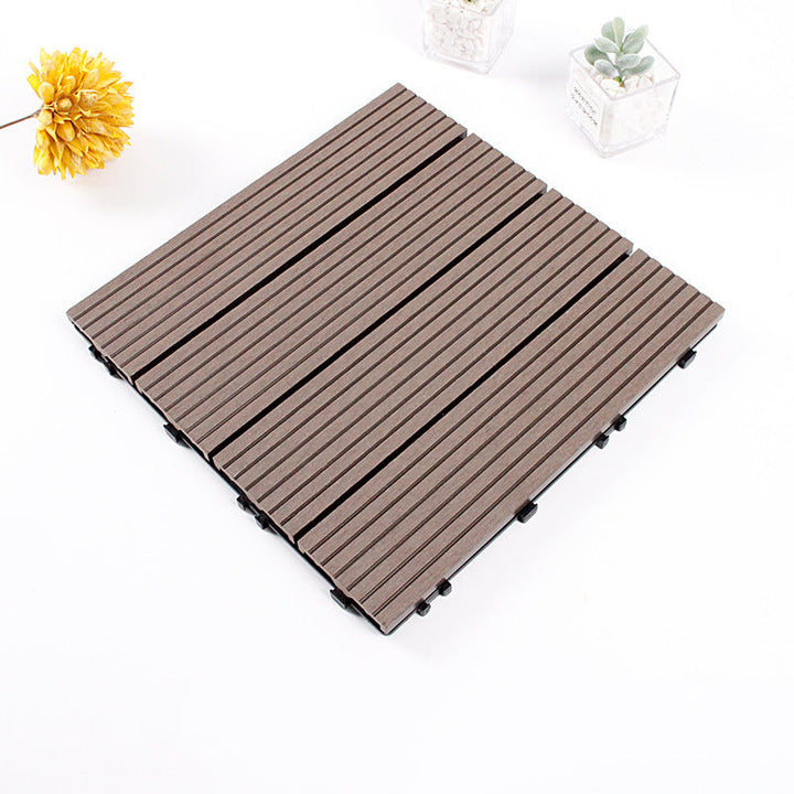 BowLift | 12" X 12" 4-Slat Square Deck/Patio Floor Tiles Snap Installation Floor Plank Tiles