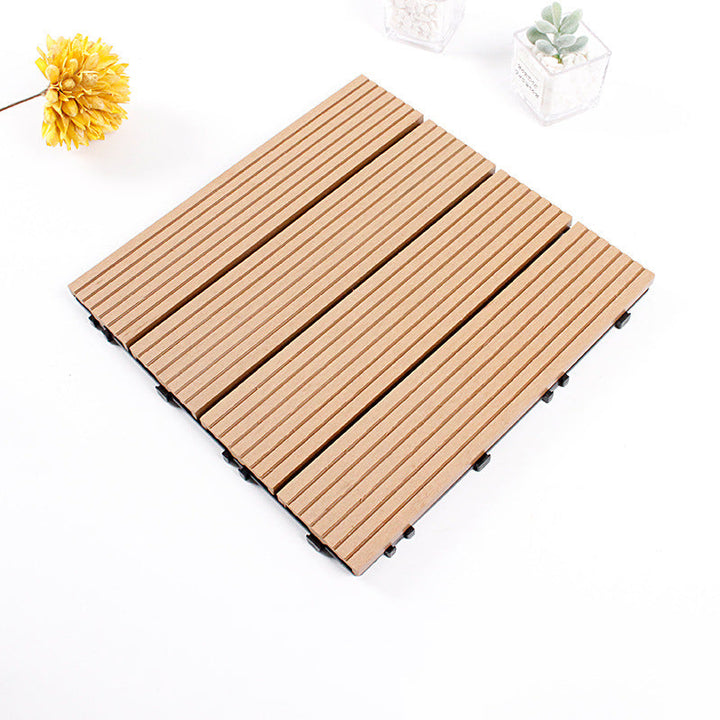 BowLift | 12" X 12" 4-Slat Square Deck/Patio Floor Tiles Snap Installation Floor Plank Tiles