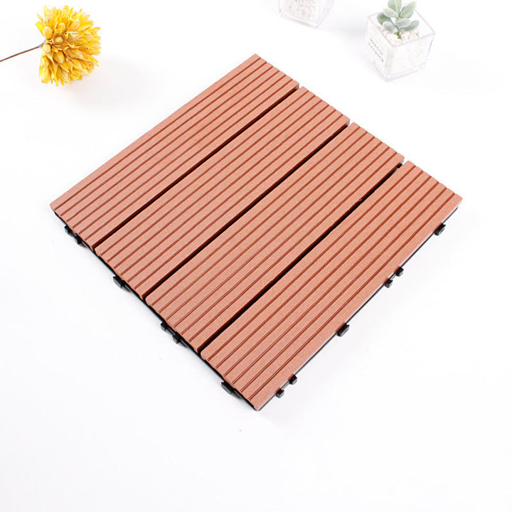 BowLift | 12" X 12" 4-Slat Square Deck/Patio Floor Tiles Snap Installation Floor Plank Tiles