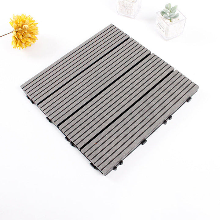BowLift | 12" X 12" 4-Slat Square Deck/Patio Floor Tiles Snap Installation Floor Plank Tiles