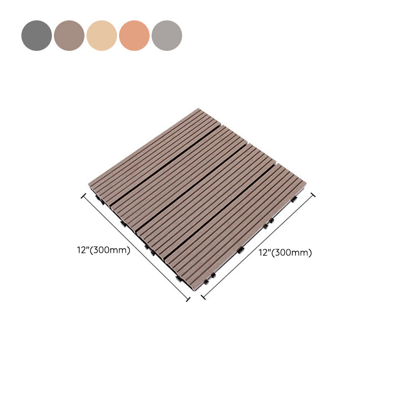 BowLift | 12" X 12" 4-Slat Square Deck/Patio Floor Tiles Snap Installation Floor Plank Tiles
