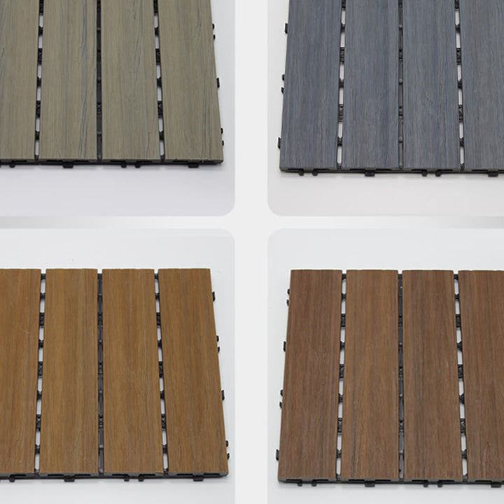 BowLift | 12" X 12" 4-Slat Square PVC Floor Tiles Snap-Fit Installation Floor Tiles