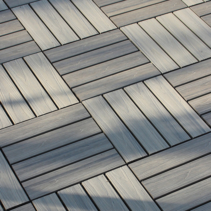 BowLift | 12" X 12" 4-Slat Square PVC Floor Tiles Snap-Fit Installation Floor Tiles