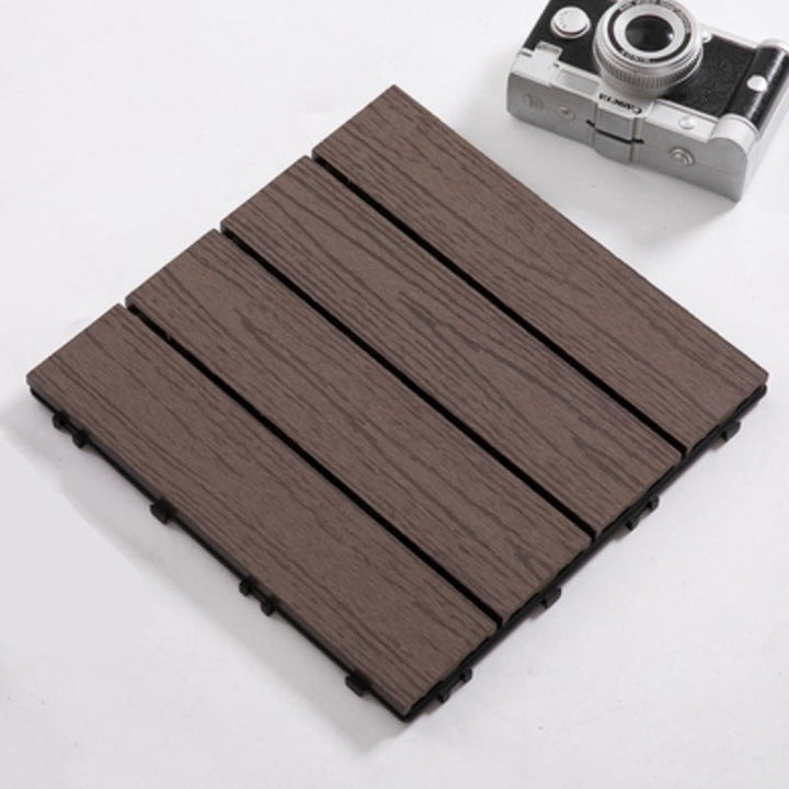 BowLift | Composite Plank Tiles Striped Pattern Square Deck Flooring Outdoor Patio