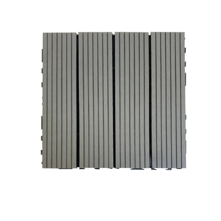 BowLift | Composite Square Patio Tiles Interlocking Striped Pattern Patio Floor Tiles