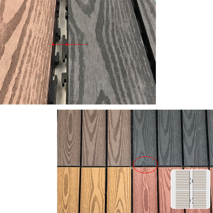 BowLift | Composite Square Patio Tiles Interlocking Striped Pattern Patio Floor Tiles