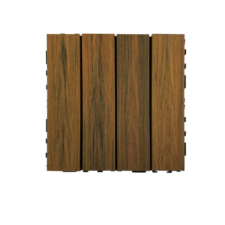 BowLift | Composite Square Patio Tiles Interlocking Striped Pattern Patio Floor Tiles