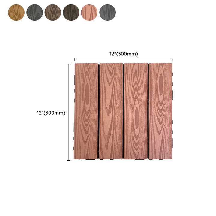 BowLift | Composite Square Patio Tiles Interlocking Striped Pattern Patio Floor Tiles