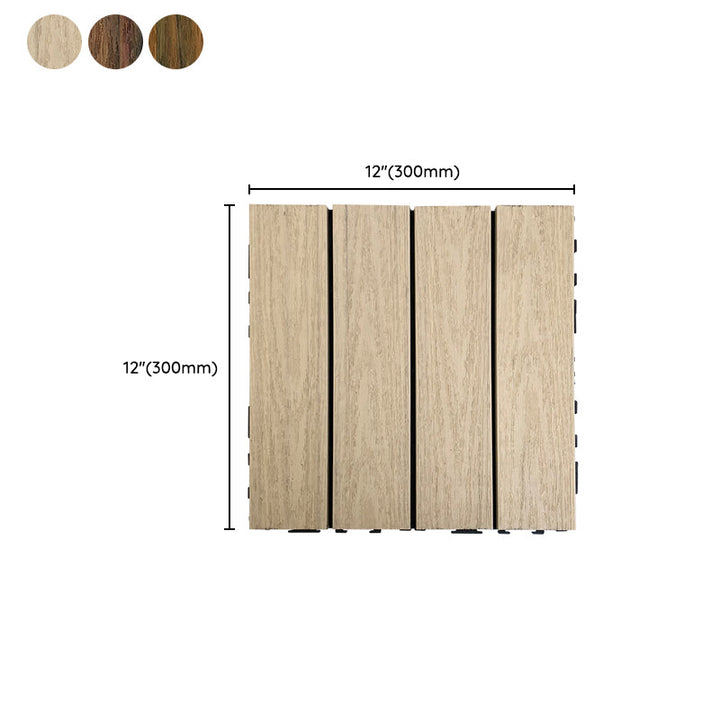 BowLift | Composite Square Patio Tiles Interlocking Striped Pattern Patio Floor Tiles
